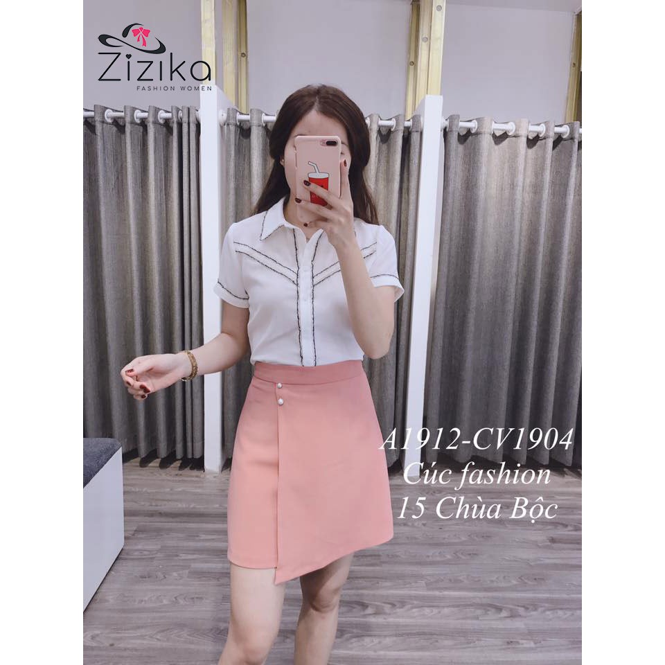 [SIÊU XINH] Chân Váy chữ A Zizika vạt chéo, nhấn khuya tròn nổi xinh yêu - CV05 | BigBuy360 - bigbuy360.vn