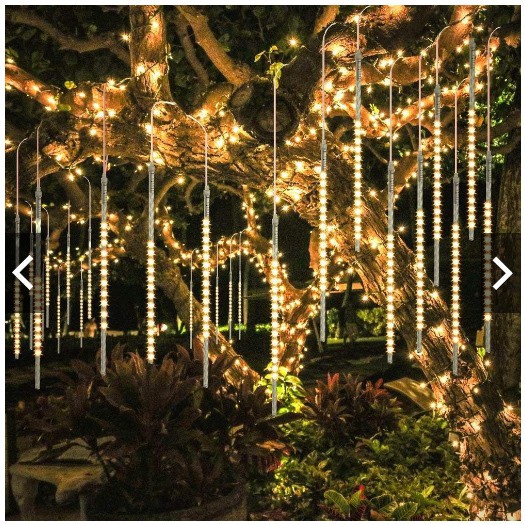 (Chọn Màu) Dài 3 Mét *8 Ống Đèn Led Sao Băng 50Cm-Rèm Đèn Led Chống Nước Trang Trí Tiệc Ngoài Trời Sân Vườn Noel