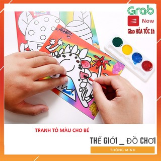 Tranh tô màu cho bé bộ 2 tranh có sẵn màu