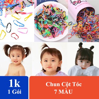 Deal 1k - Chun Buộc Tóc Nhiều Màu- Siêu Dai- Tiện Lợi - Chỉ 1K Thôi Bạn Có Đủ Nịt Buộc Tốc Dùng Đủ Cho Cả Tháng.