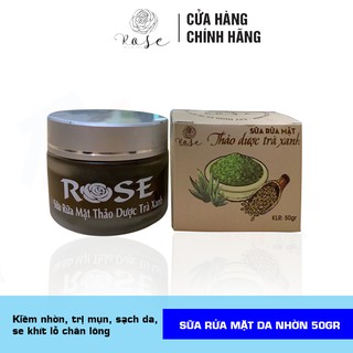 [CHÍNH HÃNG] Sữa rửa mặt cho da nhờn thảo dược trà xanh Rose Hũ 50gr