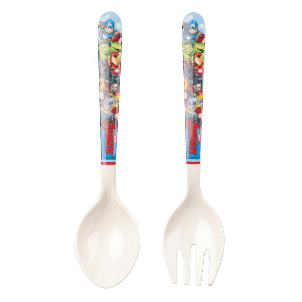 Muỗng nĩa nhựa melamine in hình siêu anh hùng Avengers Spiderman Ironman Captain Thor Hulk siêu ngầu cho bé Disney