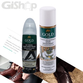 Combo Chăm Sóc Giày GoldCare Xi Nước Đánh Giày GC2001 và Xịt Khử Mùi Hôi Giày GC3003
