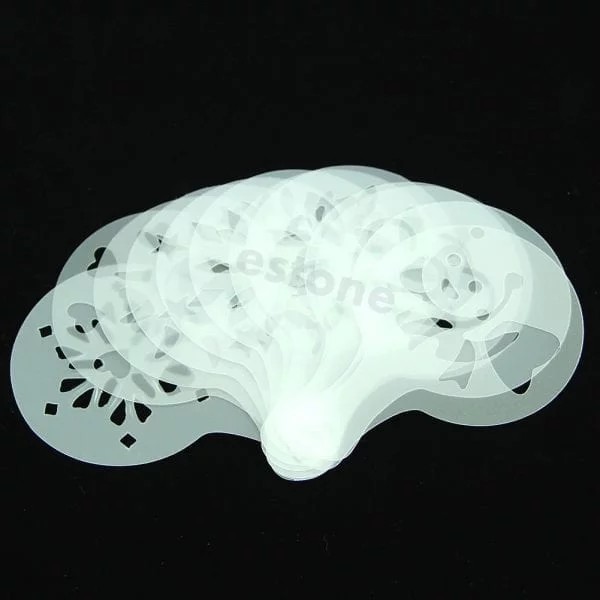 Coffee stencils – Bộ khuôn vẽ cappuccino latte art stencil 12 cái KP-IM037