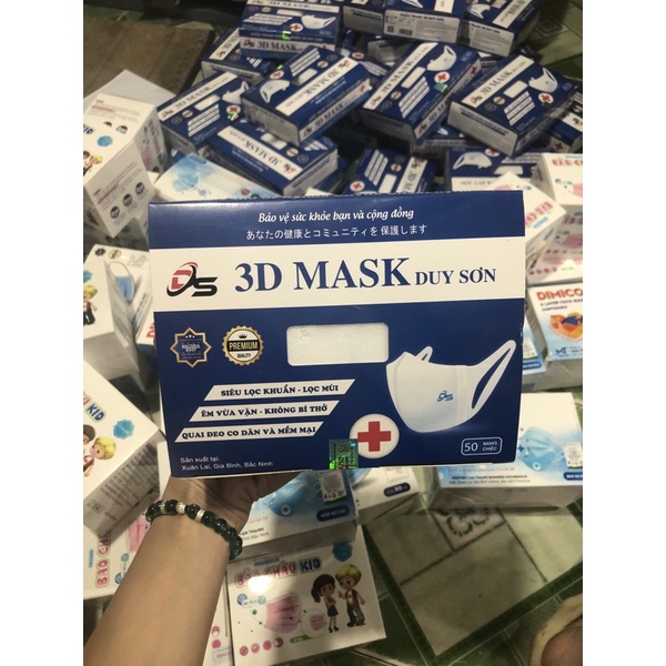 Hộp 50 Chiếc Khẩu Trang 3D Mask Kháng Khuẩn Vừa Ôm Mặt Dễ Thở