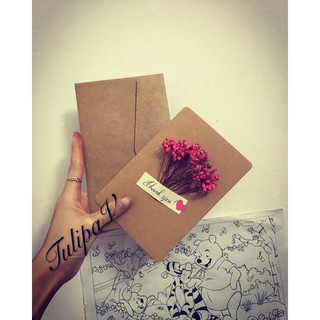 Thiệp handmade hoa khô cao cấp, giấy thiệp siêu dày (xin đọc mô tả)