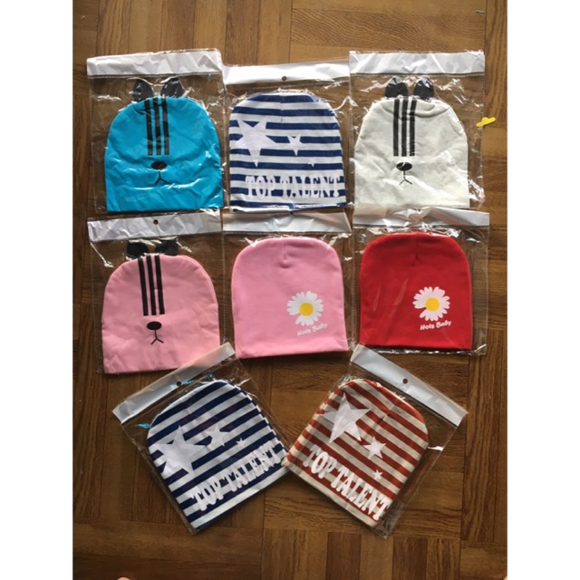 Mũ cotton nỉ nhiều mẫu (6m-18m)
