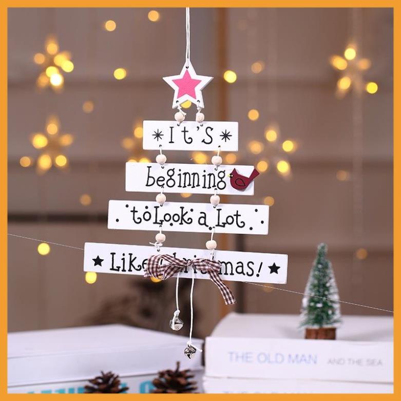 Bảng gỗ Noel trang trí gia đình trang trí cửa hàng