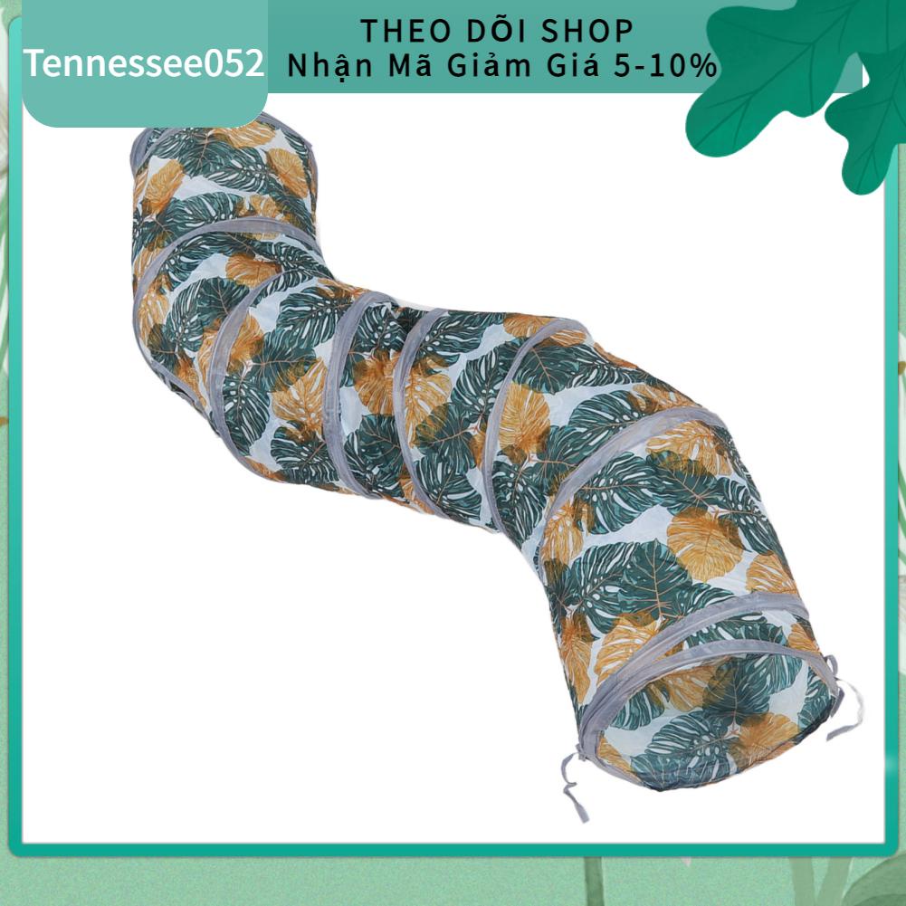 Tennessee052 Cat S Tunnel Tube In Wild Leaf Dày có thể thu gọn Đường hầm cho vật nuôi nhỏ di động