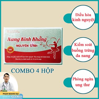 [COMBO 4 HỘP] Viên uống điều hoà kinh nguyệt, kiểm soát buồng trứng đa nang Nang kinh khang nguyên sinh hộp 50 viên