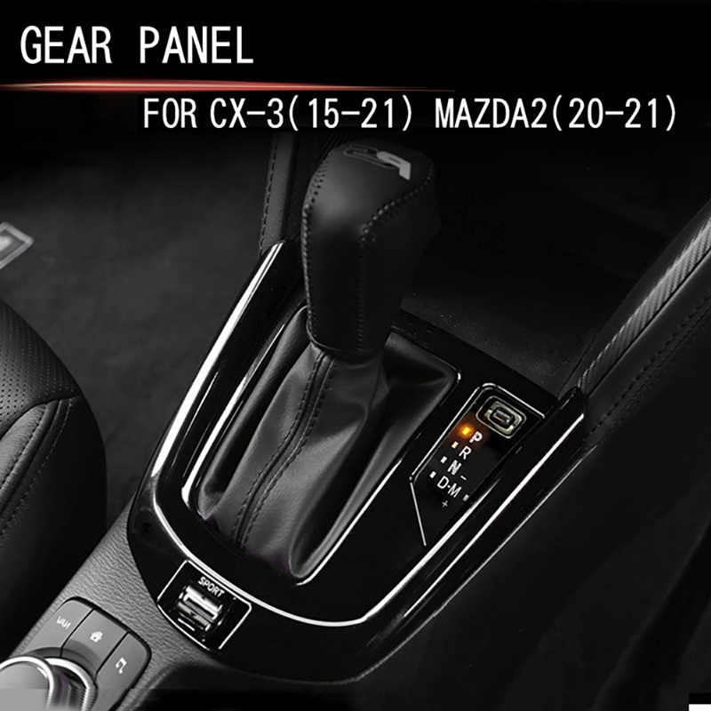 Khung Nhựa ABS Họa Tiết Sợi Carbon Trang Trí Bảng Điều Khiển Cần Gạt Số Cho Mazda 2 20-21 CX-3 15-21 RHD