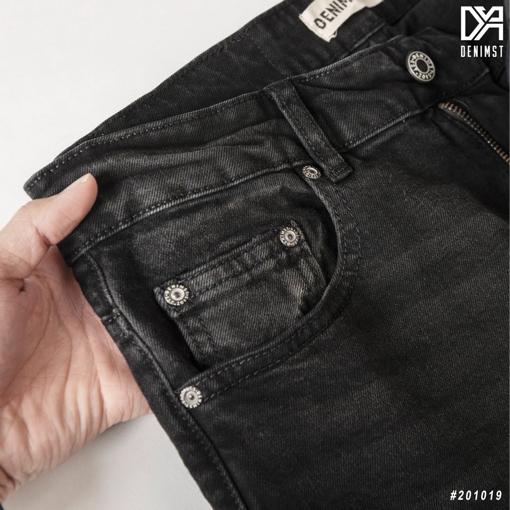 Quần jeans nam xám đen trơn DENIMST - Form Slim Fit dễ mặc - Jeans có sợi thun dày dặn mặc thoải mái, năng động 201019