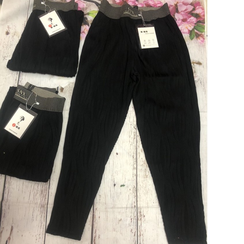 [ẢNH THẬT] Quần Baggy nữ chất nhăn lạnh vân sóng độc lạ Mẫu mới 2021