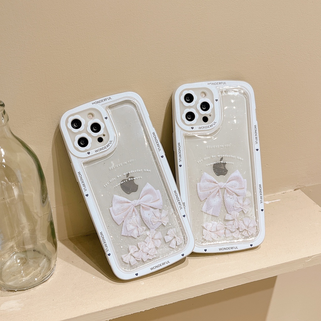 Ốp Điện Thoại Dẻo Họa Tiết Hoạt Hình Có Nước Kim Tuyến Lấp Lánh Chống Rơi Cho iPhone 14 / 13 / 12PRO MAX / 11 / 13PRO MAX