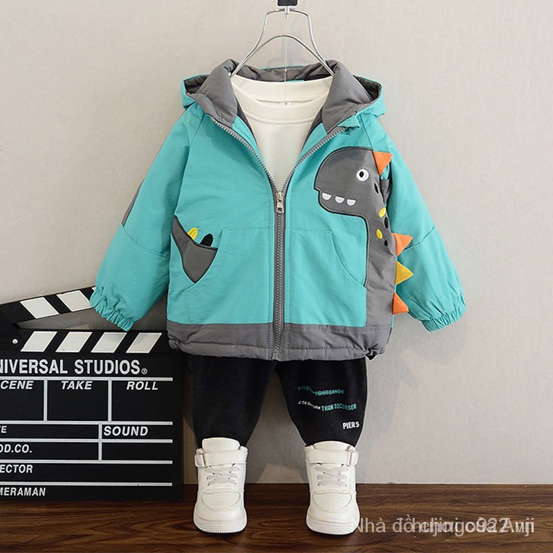 Cute Dinosaur Print Buoy Jacket For Boys