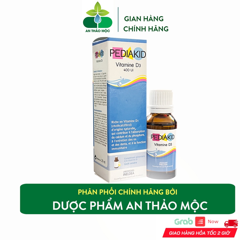 Bổ Sung Vitamin D3 Pediakid Cho Trẻ Từ Sơ Sinh Giúp Hấp Thu Calci Tối Đa.Lọ 20ml