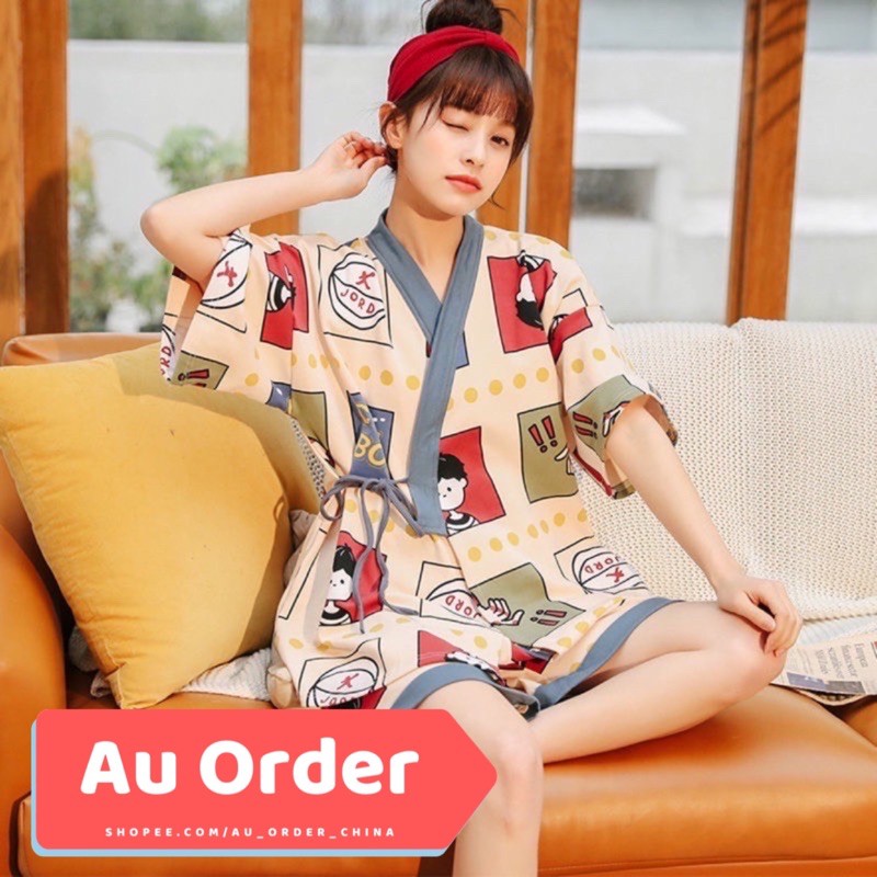 Order - Bộ ngủ pijama vạt chéo Bigsize đến 90kg (Inbox shop chọn mẫu)