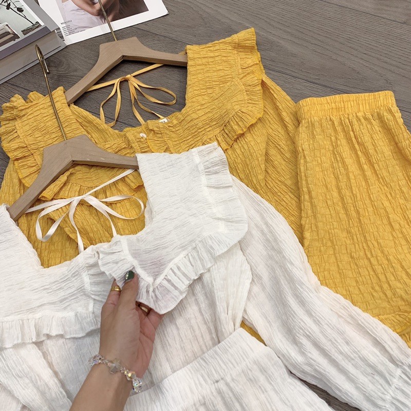 [Rẻ Vô Địch] Siêu phẩm sét bộ bèo sốp hot lăm ạ ra thêm sll Diện sét này dễ mặc dễ mix ti tỉ đồ Chất lụa sốp phồng chuẩn