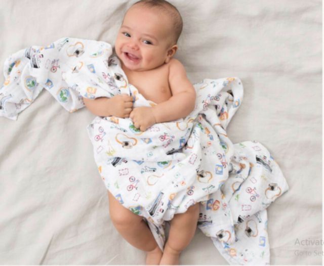 hộp 1 khăn aden &amp; anais Muslin oganic siêu mềm