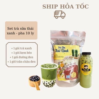 Trà Sữa Thái Xanh Tự Pha - Set Nguyên Liệu 400g Pha 10 Ly