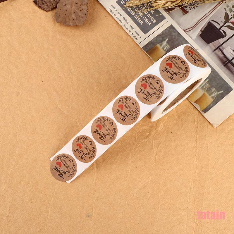 Cuộn 500 miếng dán hình tròn 1 inch in chữ Thank You độc đáo trang trí gói quà