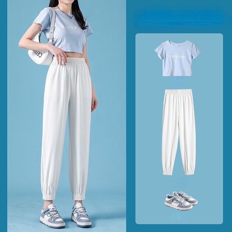 Quần Baggy Lưng Cao Ống Rộng Phong Cách Hàn Quốc Cho Nữ