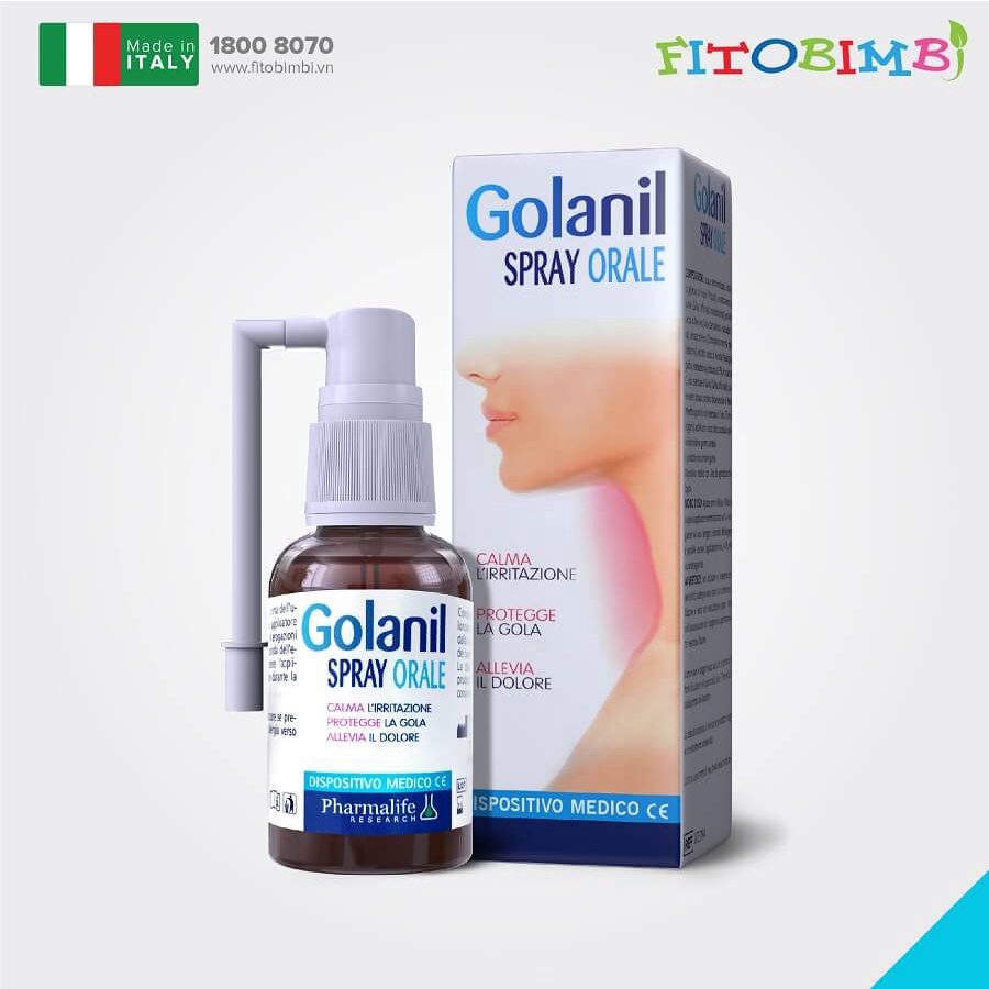 Fitobimbi Golanil spray Xịt họng kháng khuẩn Giảm ho nhanh cho người lớn