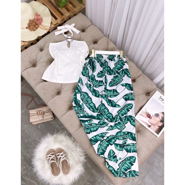 Sét Áo Yếm Quần Xuông Hoa