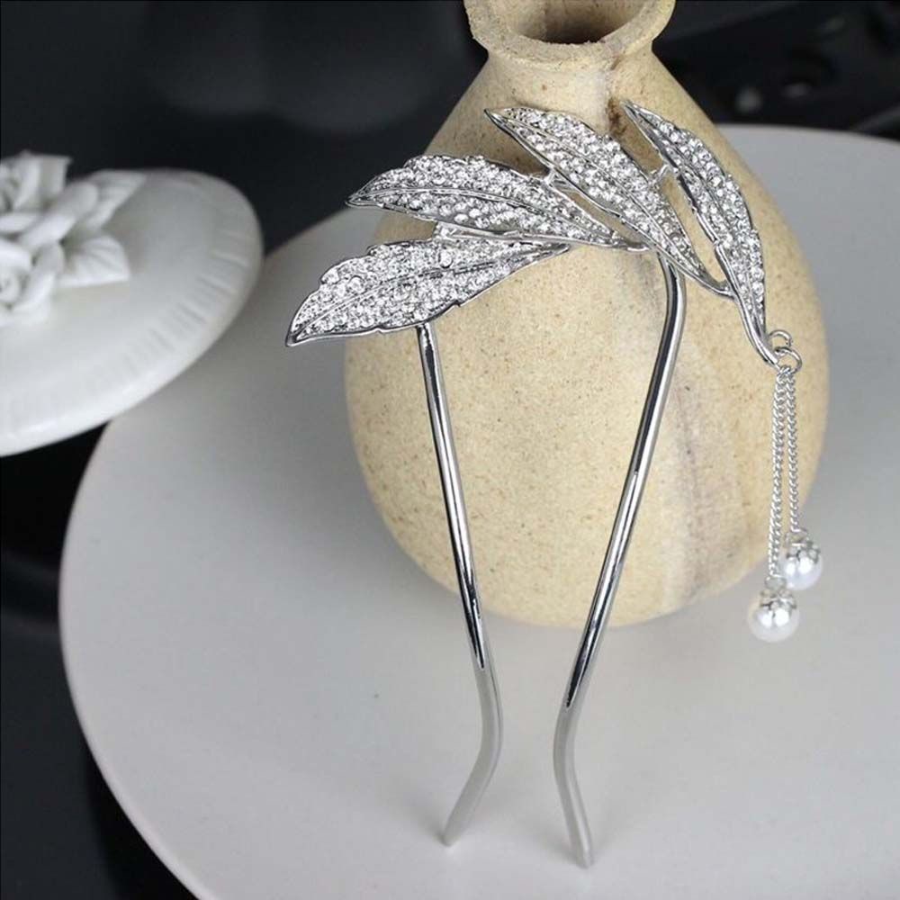 Trâm Cài Tóc Chữ U Bằng Kim Loại Phối Tua Rua Và Ngọc Trai Phong Cách Trung Hoa Cổ Điển Thời Trang