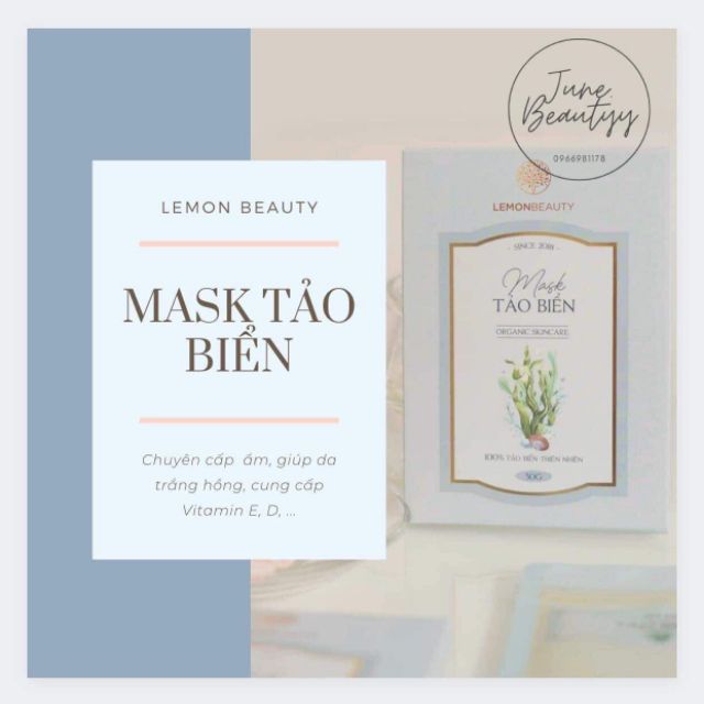 Mask tảo biển (tặng que, cọ, quà) handmade Lemon Beauty freeship