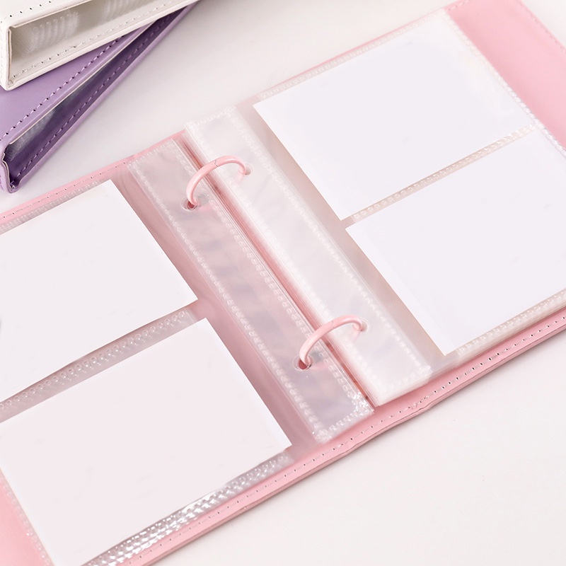 Cuốn album ảnh bìa da 3/5 Inch màu trơn phong cách đơn giản sành điệu