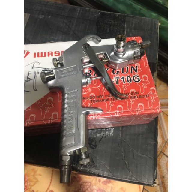 Bộ Phun Sơn Iwasaki F75 + Bình Chứa Sơn 400cc (Chính Hãng JAPAN) - Vỏ hộp màu đỏ và xanh tuỳ đợt hàng về nha  khách