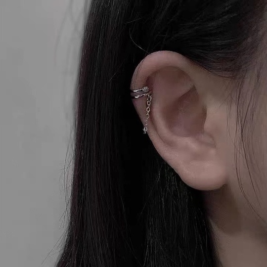 Khuyên Tai Bông Tai Nữ Kẹp Vành Tai 2 Vòng Không Cần Xỏ Lỗ EC12