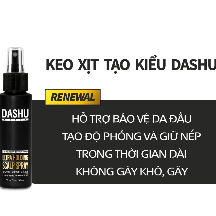 Xịt Tạo Kiểu Tóc 2 in 1 DASHU. Keo Xịt Tóc Giữ Nếp Daily Ultra Holding Scalp Spray 200ml