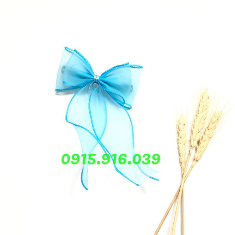 Kẹp Tóc Nơ Lượn Sóng Chất Voan, Kẹp tóc nơ tiểu thư dài xinh đẹp và sang chảnh