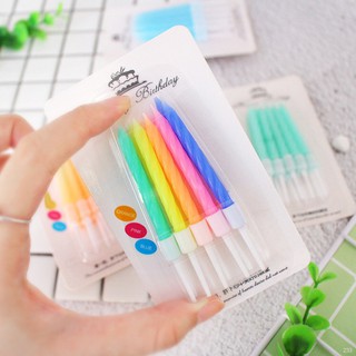 Phụ kiện bánh sinh nhật cho bé 1 Vỉ nến 10 cây - trang trí bánh sinh nhật bánh kem