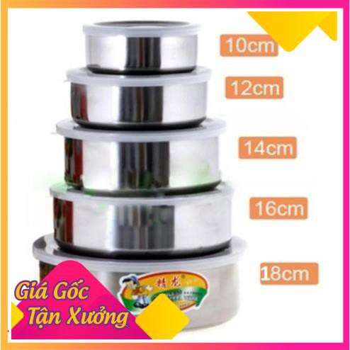 Cam kết  [Chất Lượng Cao] Bộ 5 Hộp Inox Đựng Thực Phẩm Có Nắp Đậy