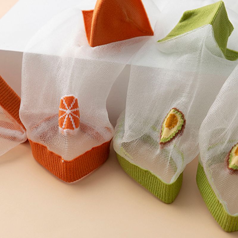 Youyo Đôi Vớ Sợi Thủy Tinh Trong Suốt Siêu Mỏng Họa Tiết Trái Bơ Dễ Thương Thời Trang Mùa Hè Hàn Quốc Cho Nữ