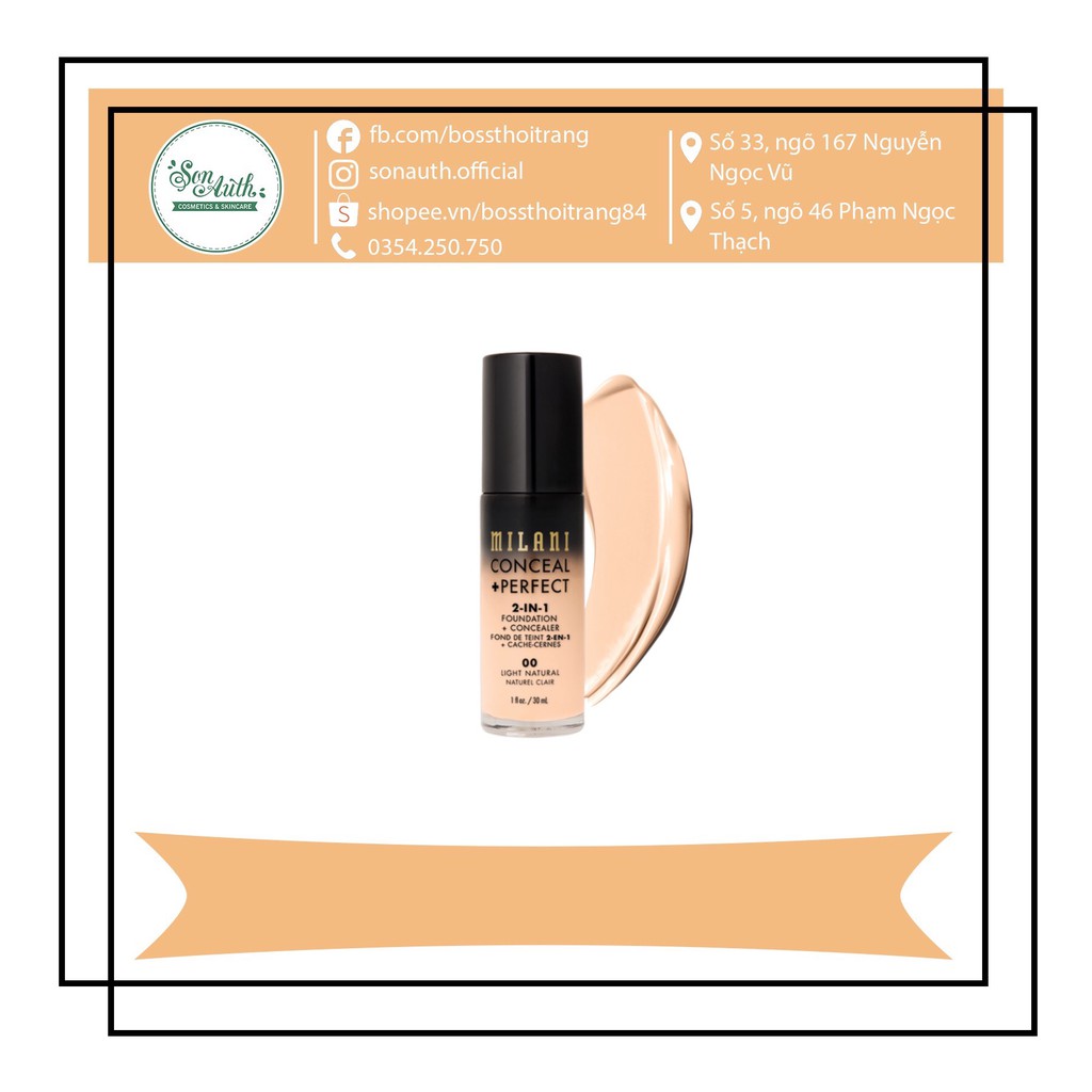 Kem nền Milani Conceal + Perfect 2-in-1 Foundation & Concealer