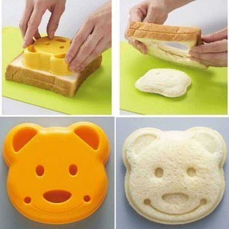 Khuôn Cắt Bánh Sandwich Hình Gấu Teddy Sáng Tạo DIY