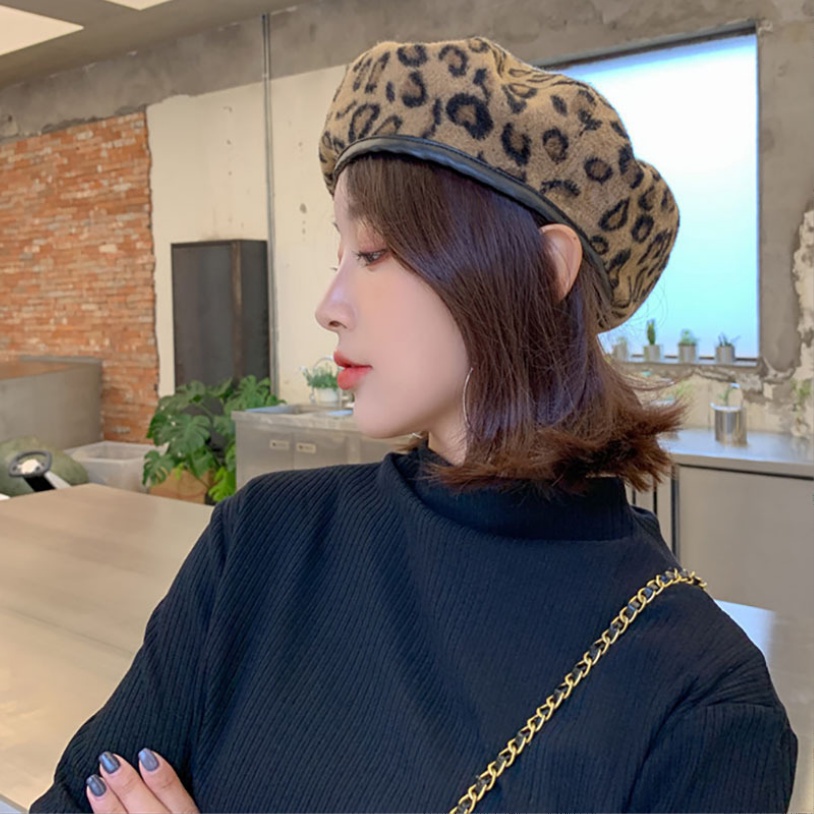 Mũ nồi hoạ tiết da báo thời trang