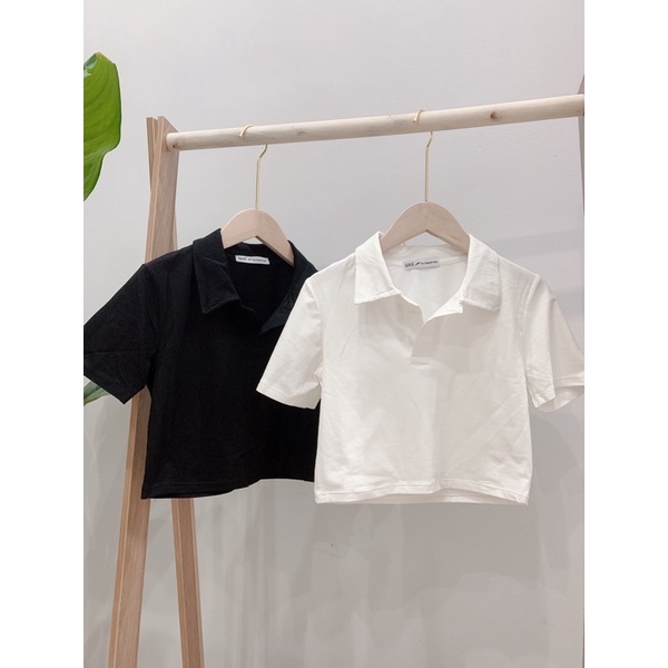 Áo thun crotop nữ tay ngắn dáng ôm sang chảnh, Áo phông polo nữ cổ đức đẹp  Maitrangshop92 – (TTA85)