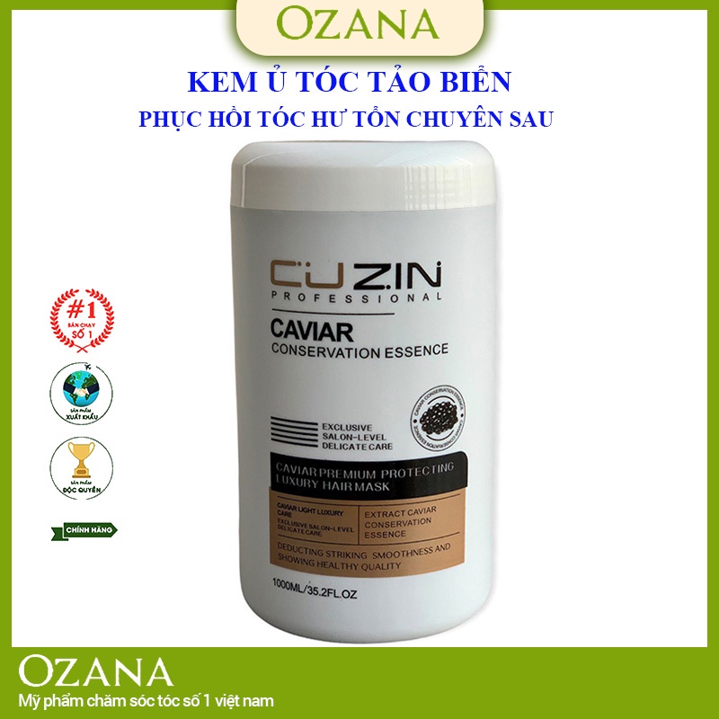 Kem ủ tóc hấp tóc Tảo Biển CUZIN 1000ML Dầu hấp Chăm sóc tóc siêu phục hồi tóc hư tổn CT82