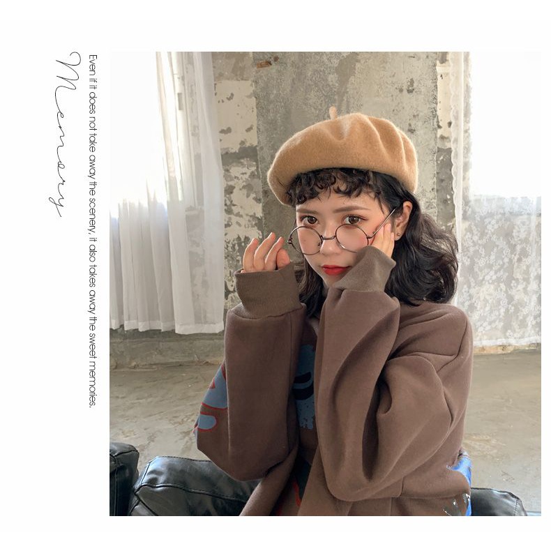 Mũ Beret Len Dệt Kim Phong Cách Nhật Bản Thời Trang Thu Đông Dành Cho Nữ