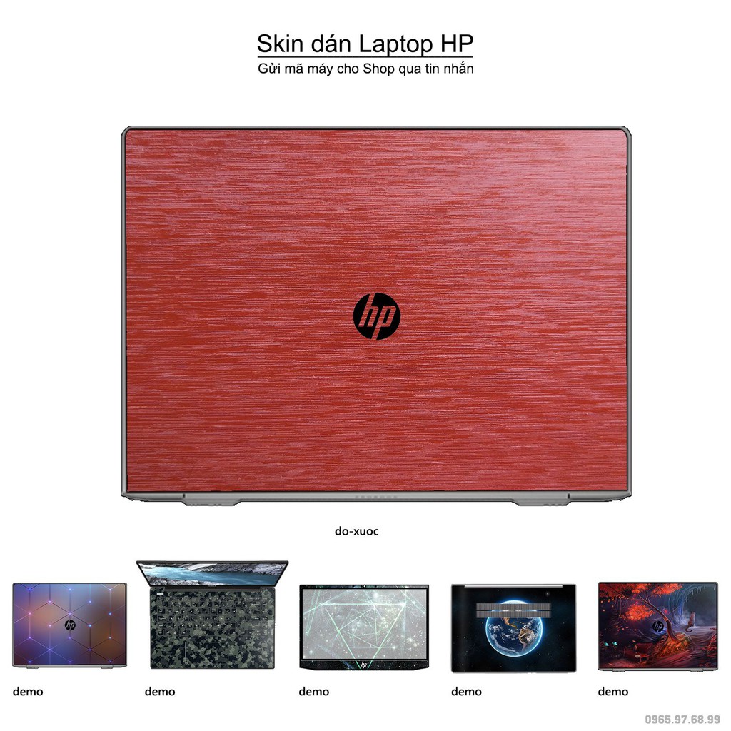 Skin dán Laptop HP màu đỏ xước (inbox mã máy cho Shop)