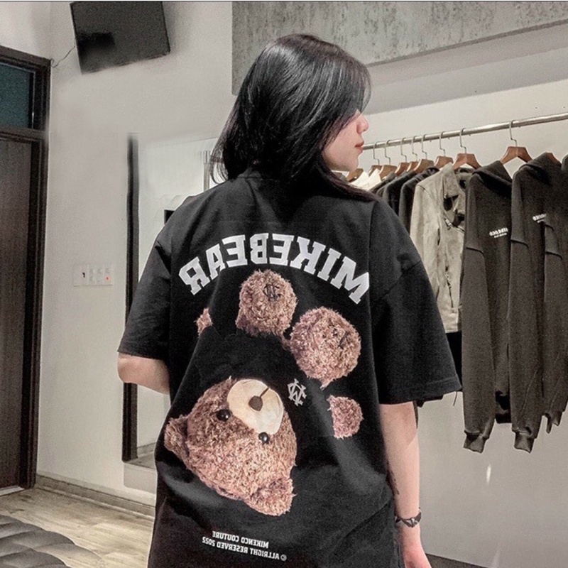 [ Full Box + Tag ] Áo thun phông Unisex Cotton 100% form rộng tay nhắn MIKEBEAR