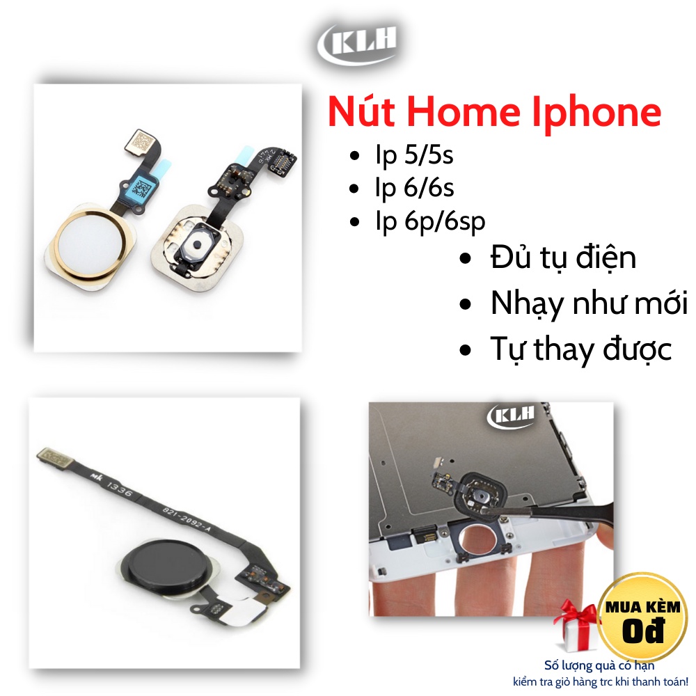 [MUA 3 GIÁ 25K] Nút Home lắp Iphone 5s/6/6s/6+/6s+, Phím home thay Iphon - Hàng chuẩn vẫn sửa tại Shop - KLH