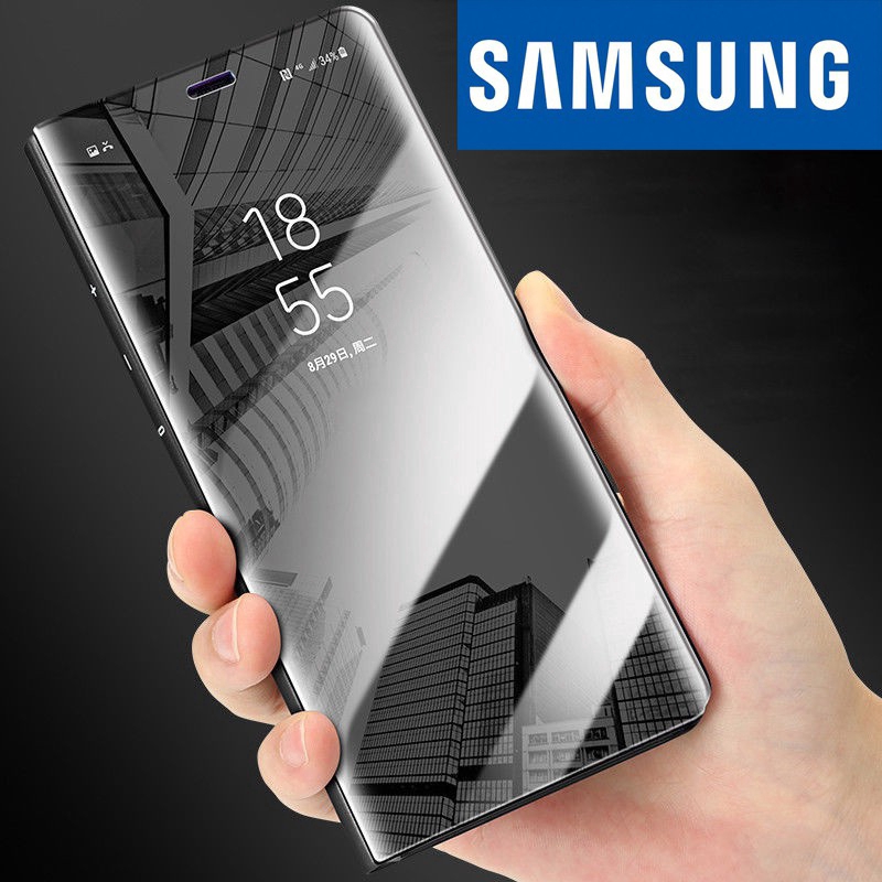 Samsung Galaxy A24 M14 5G A34 A54 A14 S23+Ultra A23 A04s M53 M23 A73 M33 A13 A33 A53 S22+Ultra S21FE A52s M52 M22 A22 M32 M62 A32 A73 M02 A02 M12 M31 A11 A21s A51 A71 S10 Note 10 Lite Plus A30s A50 A50s Ốp điện thoại nắp gập tráng gương phối da cho