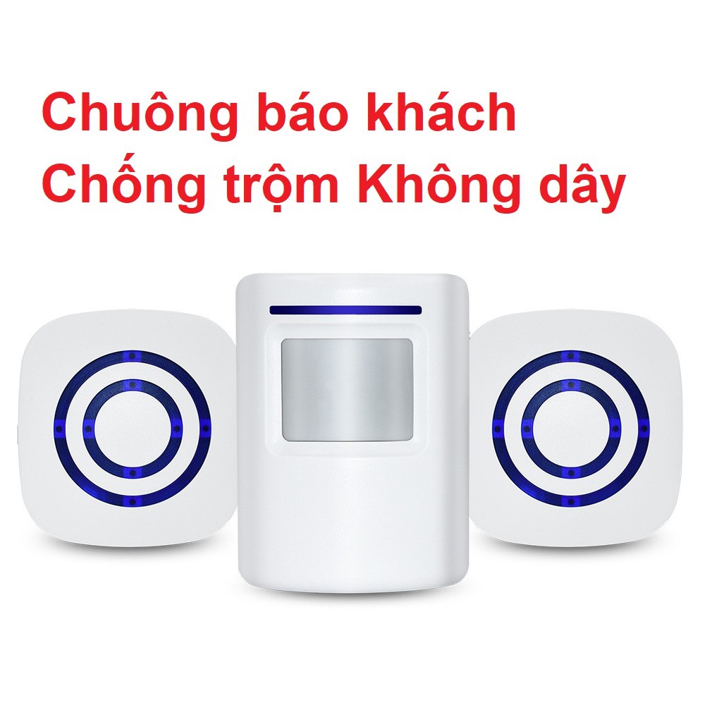 Chuông báo khách kết hợp báo trộm không dây thông minh 38 kiểu chuông YF0256 - Cảm biến chống trộm hồng ngoại BH 1 tháng