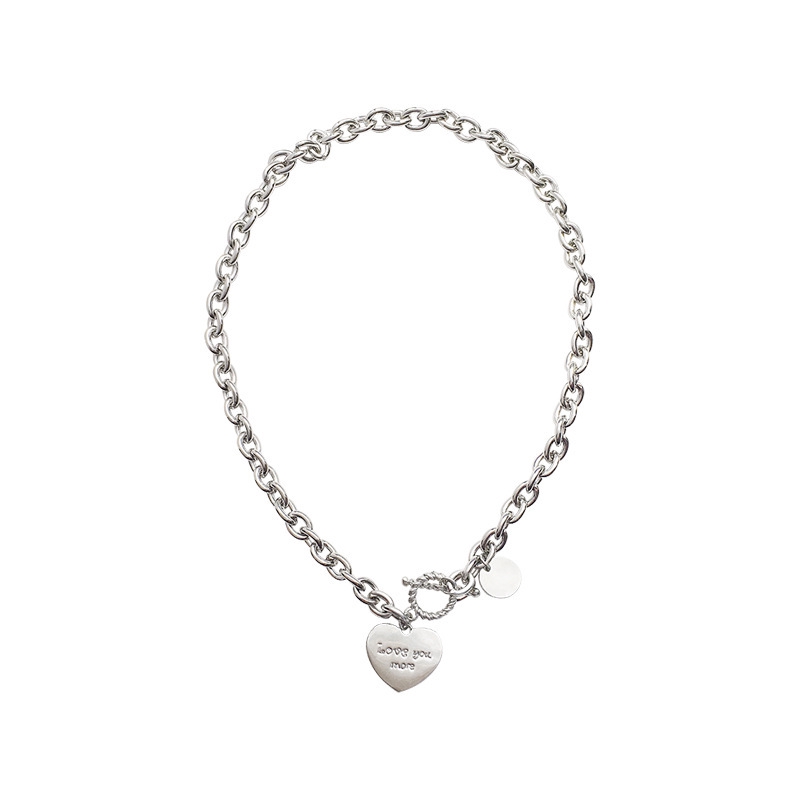 [Mã FASHIONCB231 hoàn tối đa 30K xu đơn 99K] Ins Punk Metal Cold Wind Love Clavicle Chain Necklace | BigBuy360 - bigbuy360.vn